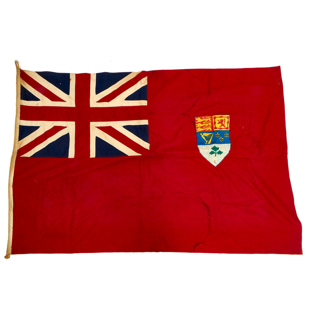Original Canadian WWII Red Naval & Civil Ensign Flag - 46” x 67” Original Items