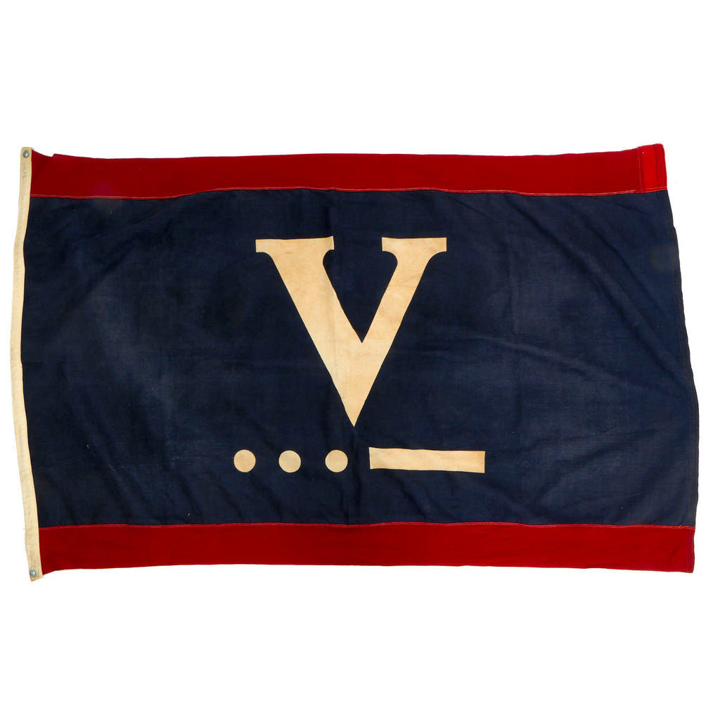 Original U.S. WWII Homefront “V • • • —” For Victory Flag - 60” x 39” Original Items