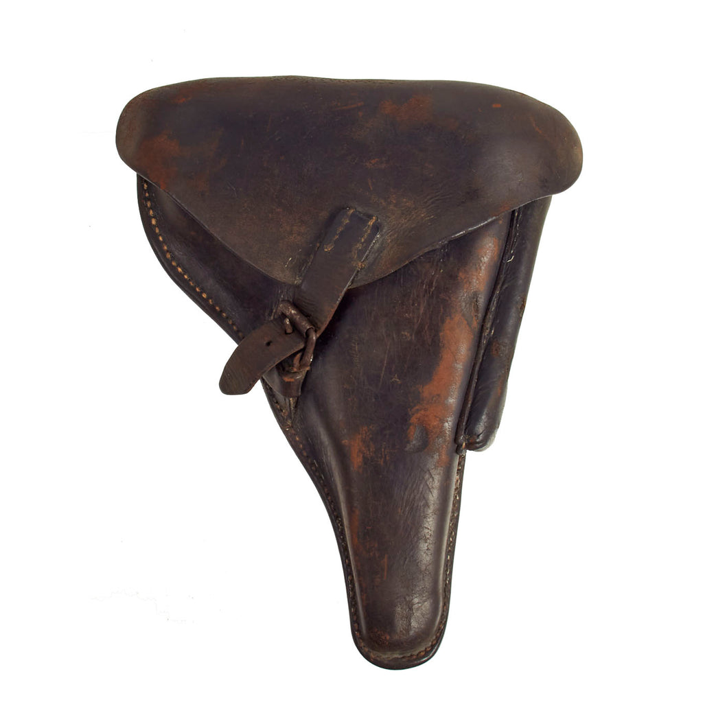 Original German WWII P08 Luger Brown Leather Holster With Take Down Tool - Dated 1936 Original Items