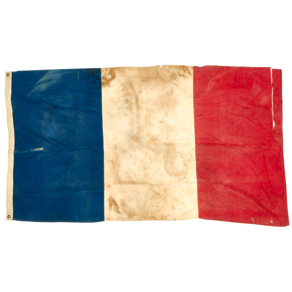 Original France WWI / WWII French Tricolor National Flag - 59” x 33” Original Items