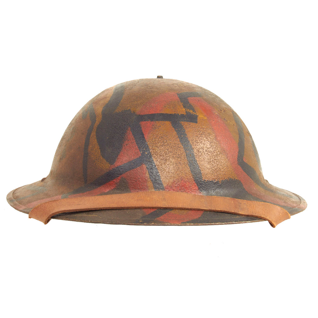 Original U.S. WWI M1917 Doughboy Helmet With Camouflage Panel Paint - Complete Original Items