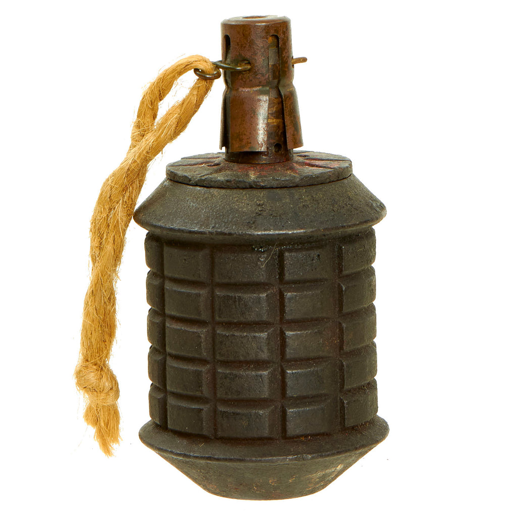 Original Japanese WWII Type 97 Inert Fragmentation Hand Grenade with Fuse dated 1939 Original Items