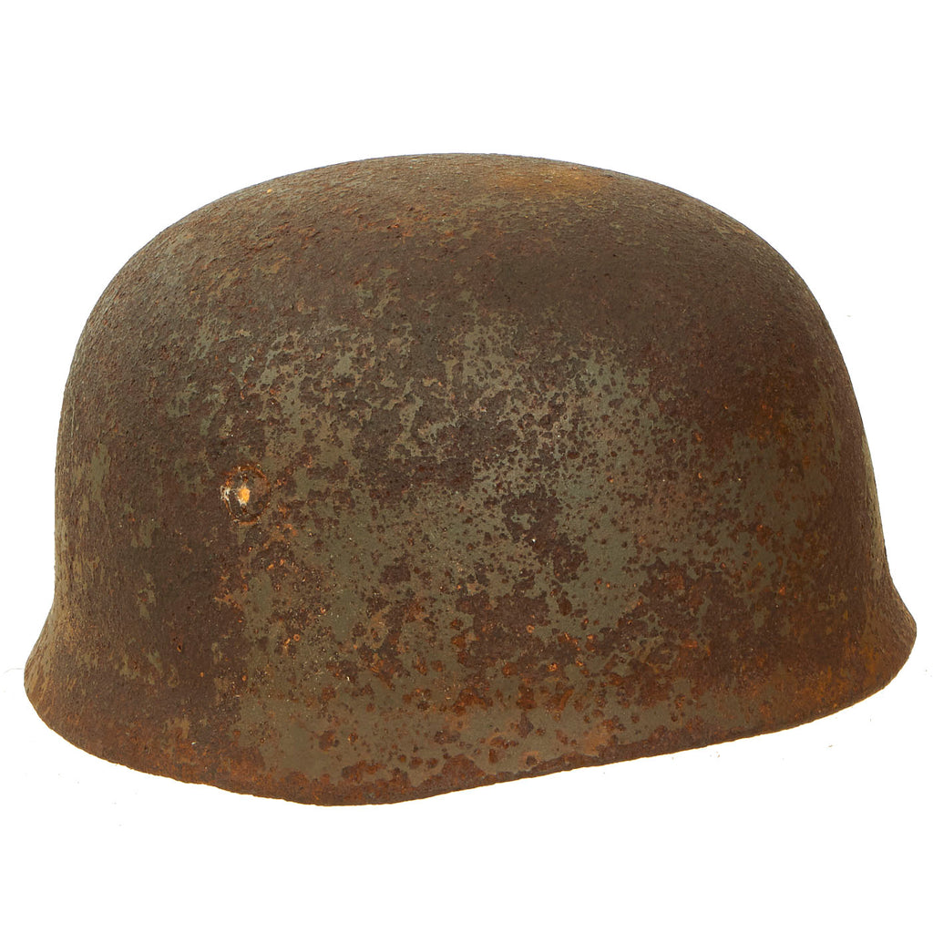 Original German WWII Battlefield Pick Up Relic M38 Luftwaffe Fallschirmjäger Paratrooper Helmet Shell - Size 68 Original Items