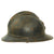 Original French WWI Issue Model 1915 Adrian Helmet in Horizon Blue with RF Badge and Early First Pattern Liner Original Items