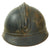 Original French WWI Issue Model 1915 Adrian Helmet in Horizon Blue with RF Badge and Early First Pattern Liner Original Items
