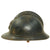 Original French WWI Issue Model 1915 Adrian Helmet in Horizon Blue with RF Badge and Early First Pattern Liner Original Items