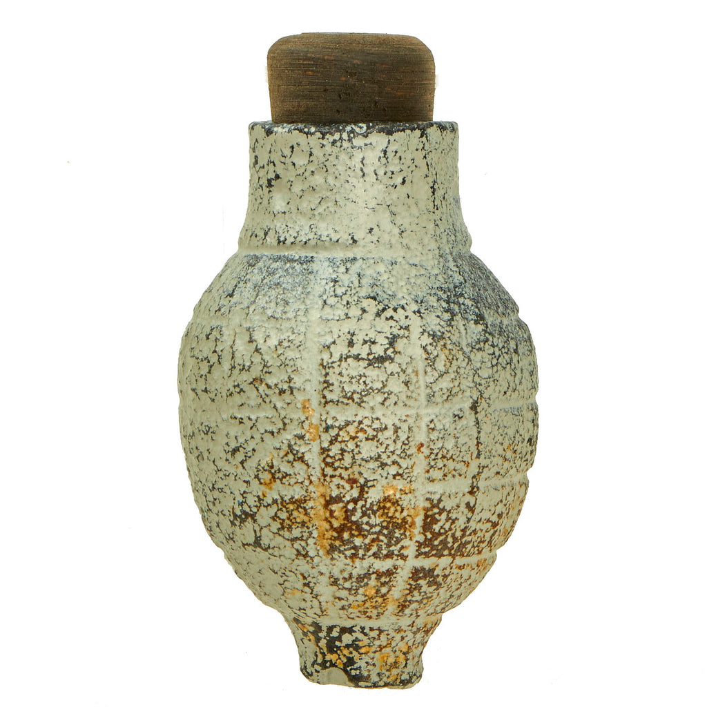 Original French WWI Foug M1916 Inert Lemon Grenade with Wood Top Plug - Citron modèle 1916 Original Items