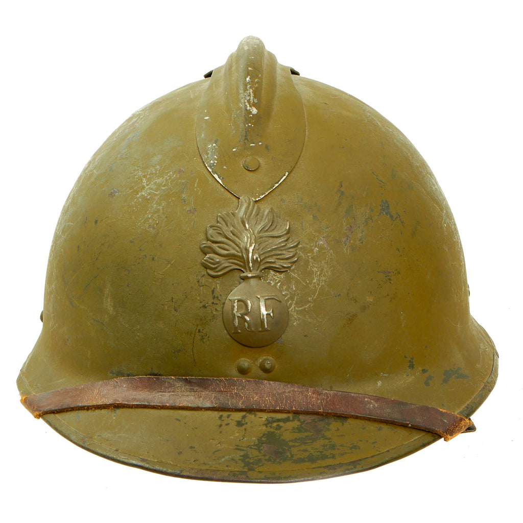 Original French WWII Complete Early M1926 Adrian Helmet with R.F.