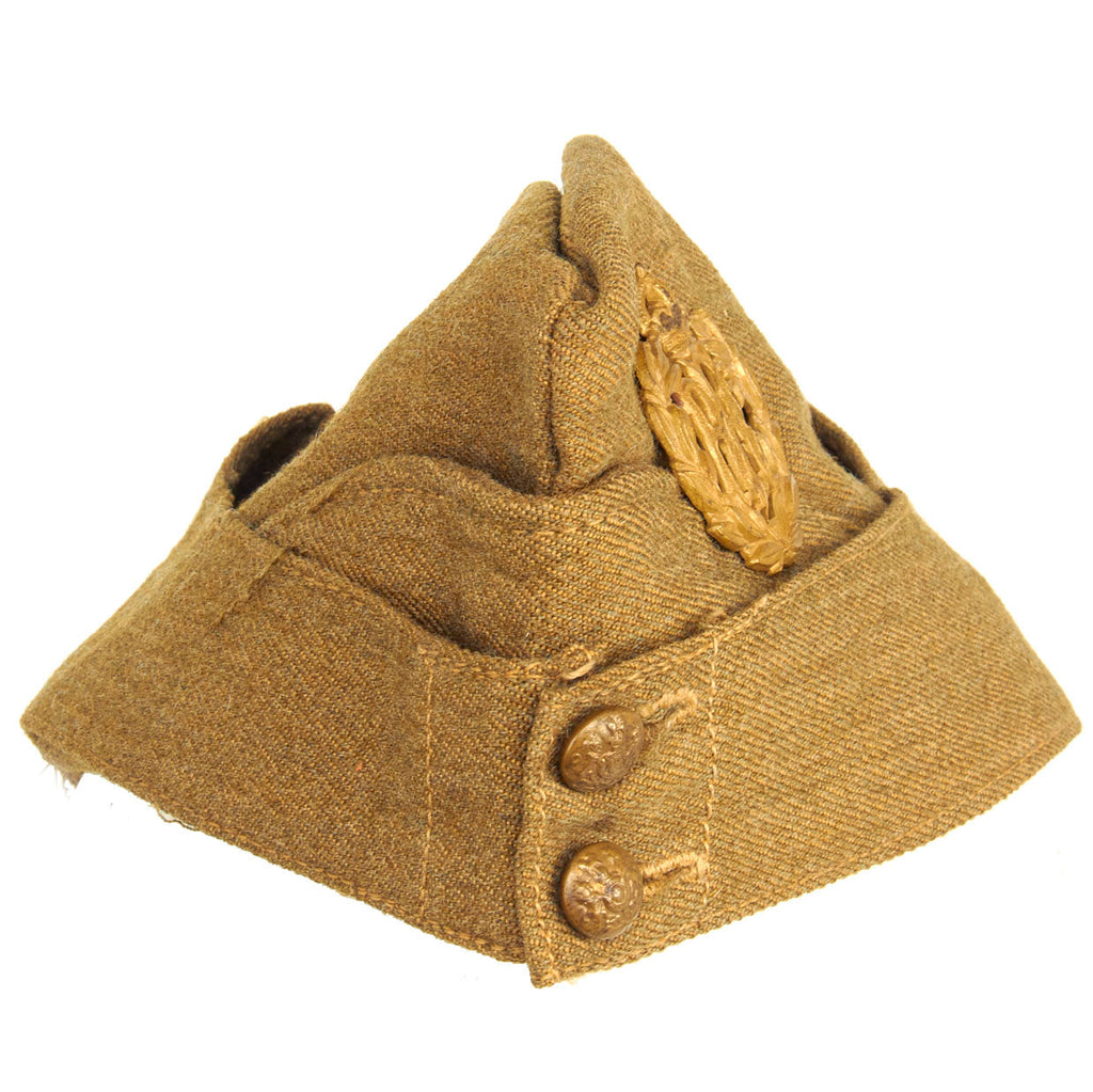 Original British WWI Royal Flying Corps Officer Field Service Side Cap - Broad Arrow Marked and Named Original Items