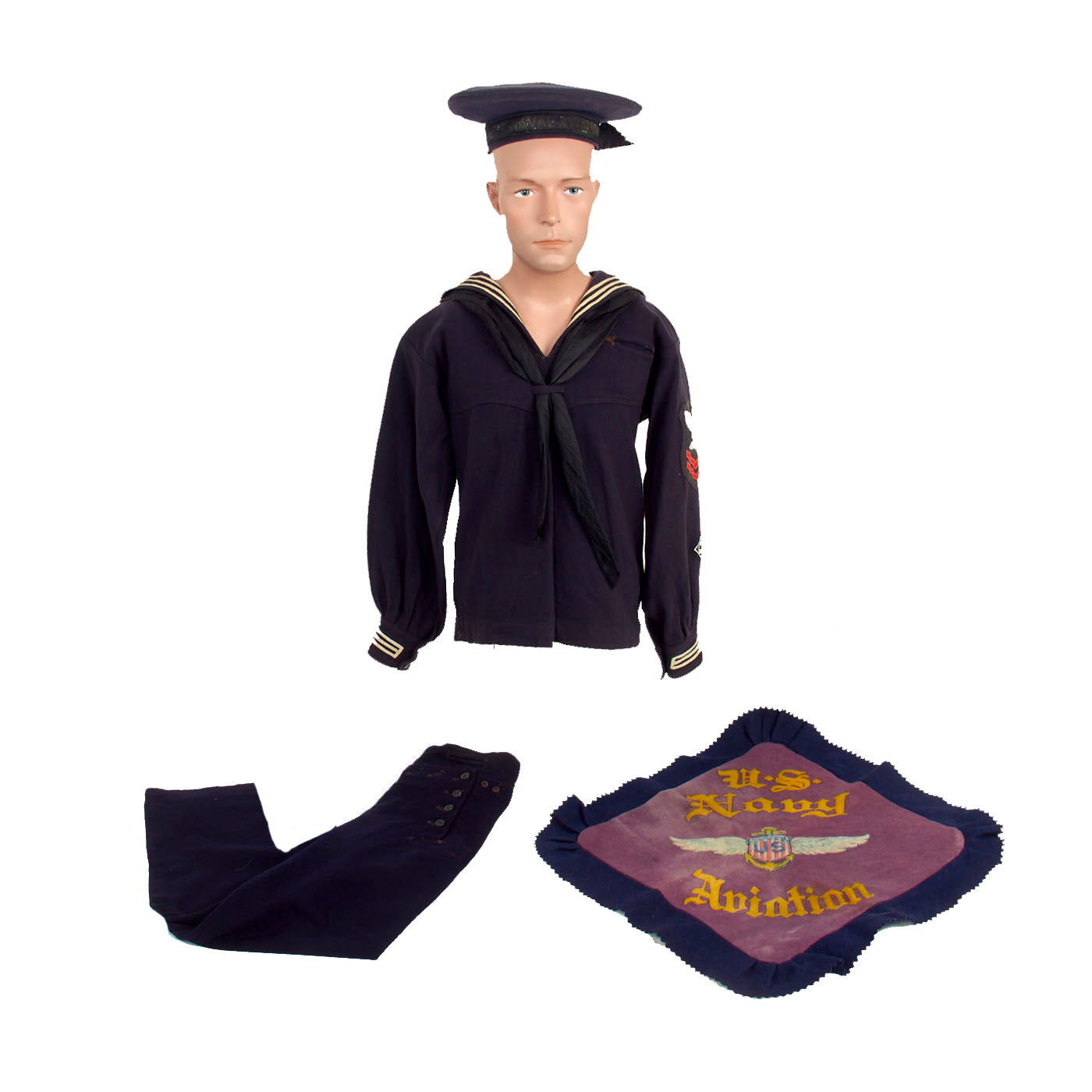 Original U.S. WWI US Navy Named Aviation Crewman's' Dress Blue Uniform International Military Antiques Original U.S. WWI US Navy Named Aviation Crewman's' Dress Blue Uniform International Military Antiques