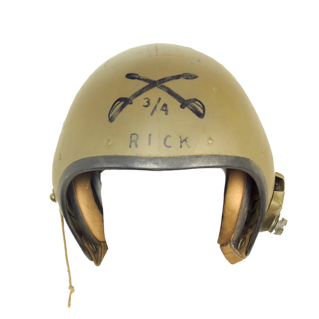 Original U.S. Vietnam War Era Personalized Armored Cavalry CVC T56-6 Tanker Helmet Original Items