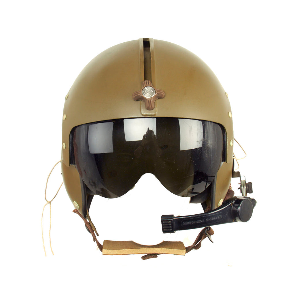Original U.S. Vietnam War Era Named APH-5 Helicopter Pilot Flying Helmet by Sierra Engineering Company With Early “Bowling Ball” Storage Bag - Size Large Original Items