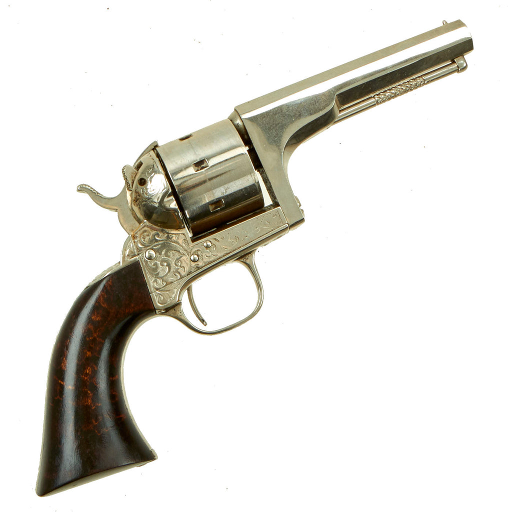 Original U.S. Civil War Moore 1860 Patent .32RF Nickel Plated "Belt" Revolver Serial 2871 - As used by Cole Younger during Northfield Bank Robbery Original Items