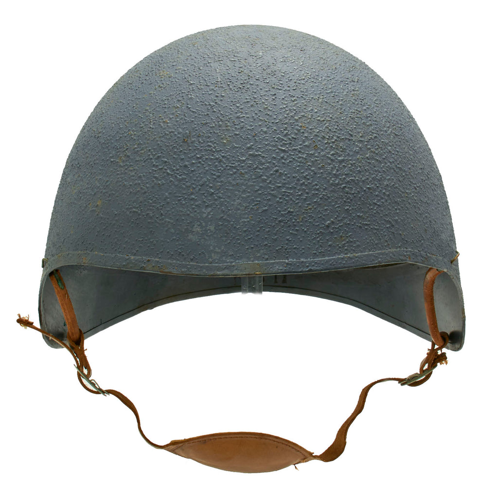 Original U.S. WWII Navy USN MK2 Talker Flak Helmet with Chin Strap - Excellent Condition Original Items