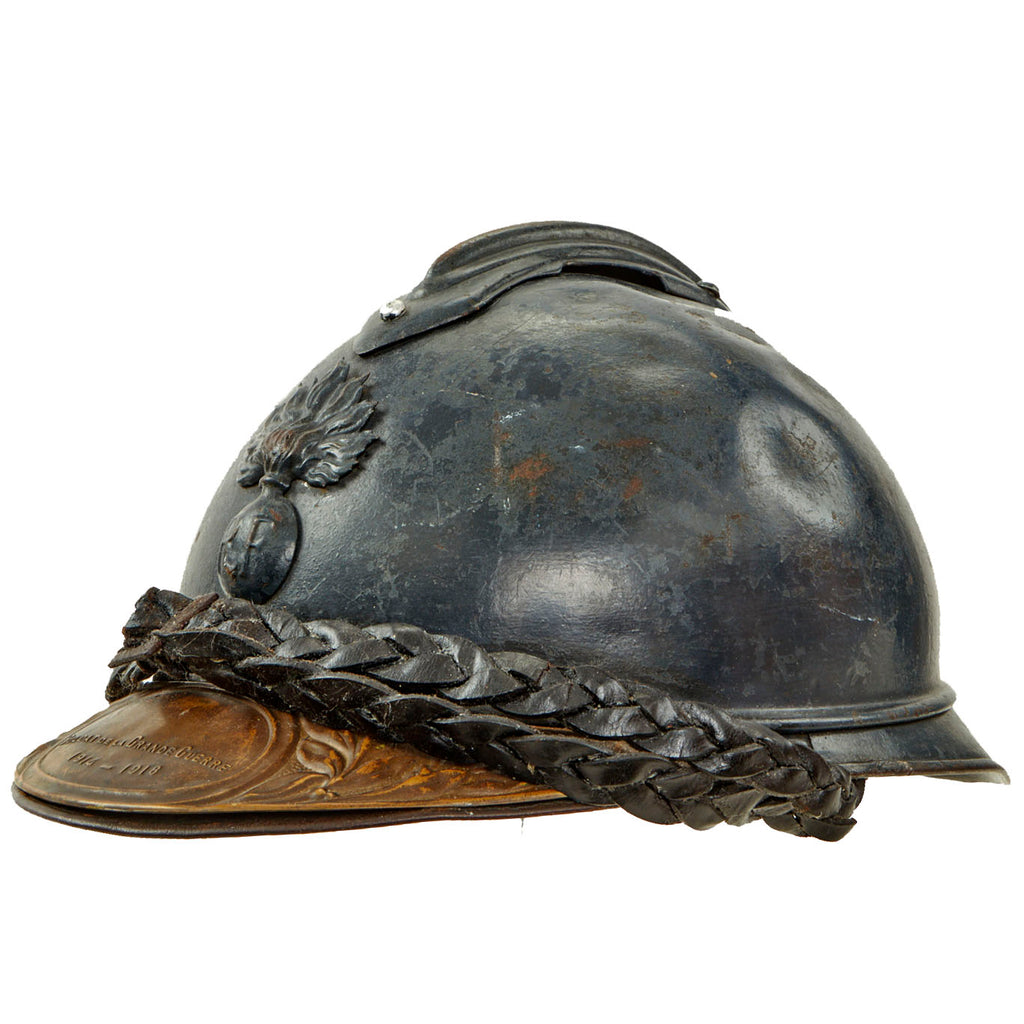 Original French WWI Officer's M1915 Adrian Infantry Helmet with