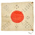 Original Japanese WWII Good Luck Flag dated 1944 with Temple Stamps - 26" x 29" Original Items