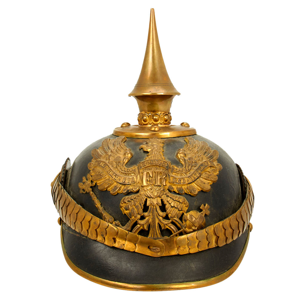 Original WWI Imperial German Prussian Model 1895 Infantry Officer Pickelhaube Helmet Original Items