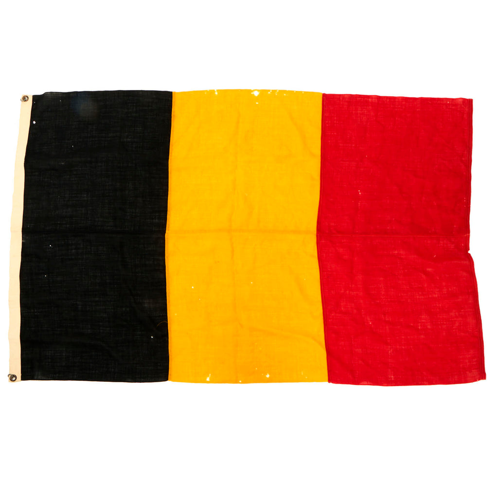 Original Belgian WWII Era Civil Ensign of Belgium Flag 59” x 38” Original Items