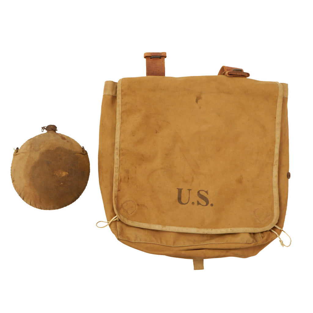 Original U.S. Indian Wars / Spanish-American War M-1878 “Blanket Bag” Knapsack and M-1878 Canteen Original Items