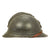Original French WWI Model 1915 Adrian Helmet with RF Badge and 1st Model Liner - Horizon Blue Original Items