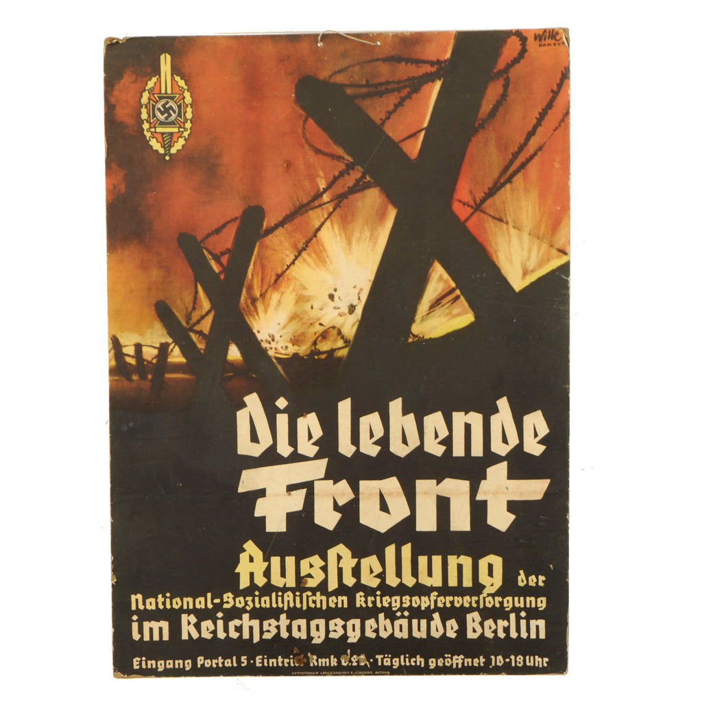 Original German WWII National-Socialist War Victims Care NSKOV Rigid Poster - 16 ¼” x 22 ¾” Original Items