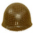 Original U.S. WWII M1 McCord Front Seam, Swivel Bale Helmet with Period Markings, Net and Firestone Liner Original Items