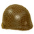 Original U.S. WWII M1 McCord Front Seam, Swivel Bale Helmet with Period Markings, Net and Firestone Liner Original Items