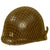 Original U.S. WWII M1 McCord Front Seam, Swivel Bale Helmet with Period Markings, Net and Firestone Liner Original Items