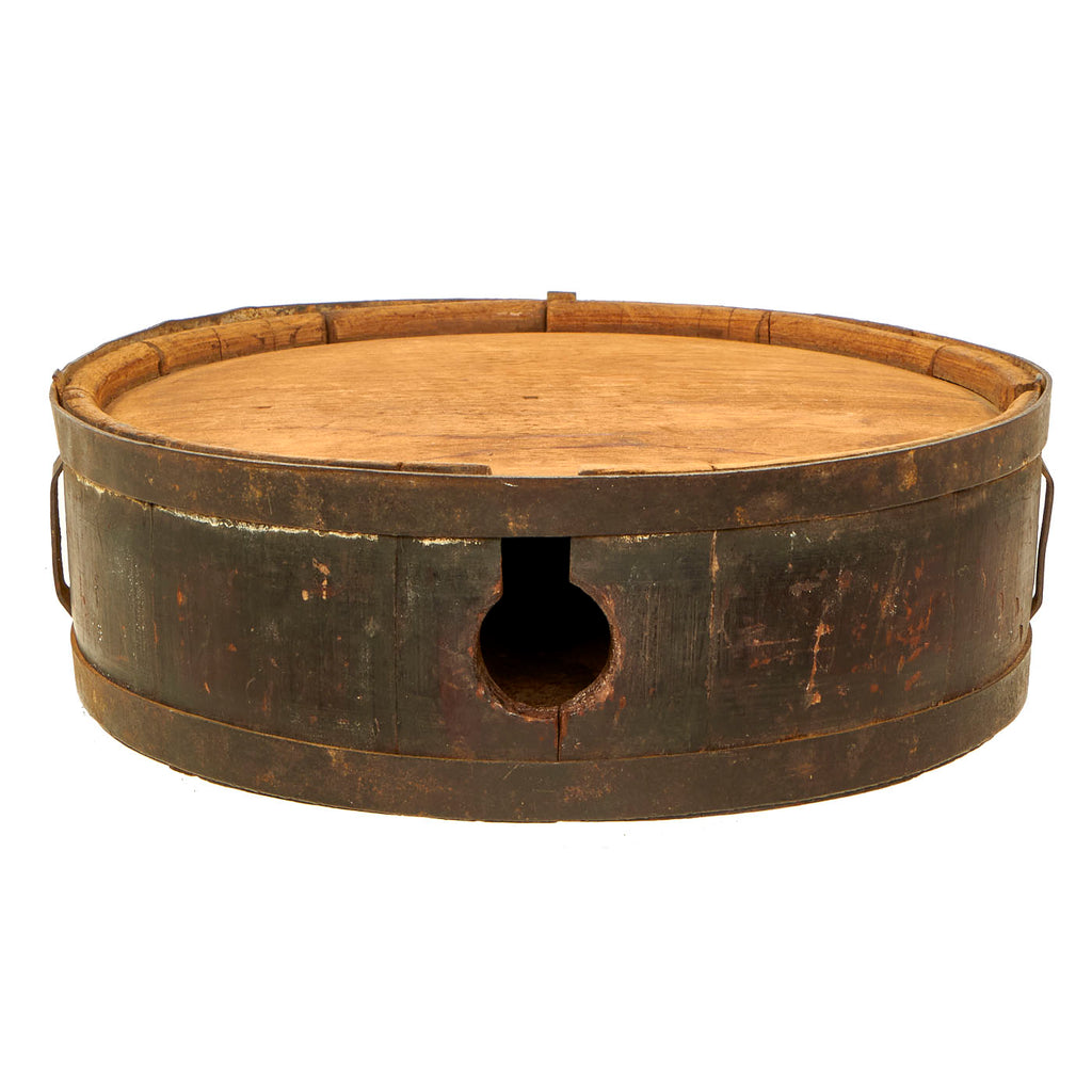 Original U.S. Civil War Rare Confederate Issue Named Wooden Drum Canteen - H. Fellows, 34th Arkansas Infantry Original Items