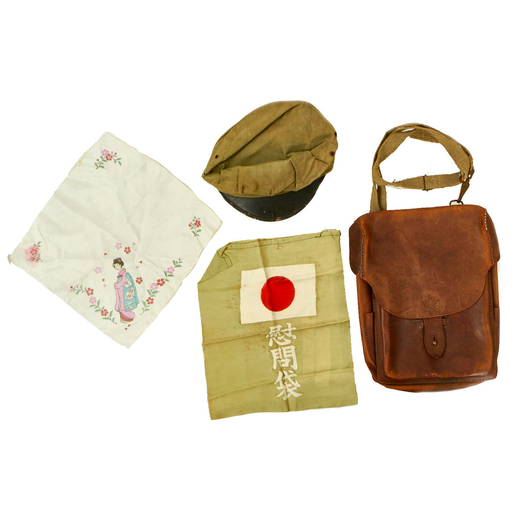 Original Imperial Japanese WWII Bringback Lot With Map Case - 4 Items Original Items