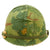 Original U.S. WWII Vietnam War M1 Helmet with 1968 Dated Mitchell Pattern Reversible Camouflage Cover and Elastic Band Original Items