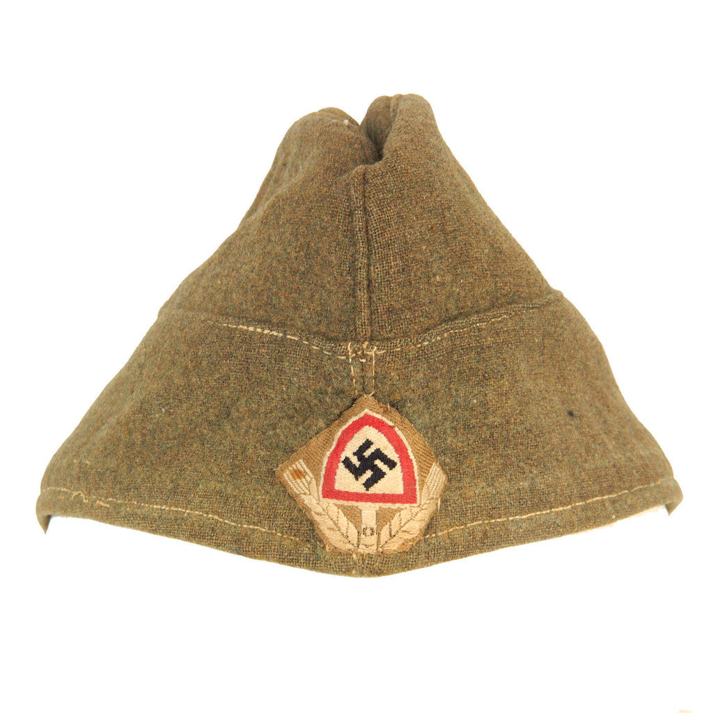 Original German WWII Named RAD Labor Service EM/NCO M38 Wool Overseas Cap Original Items