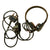 Original German WWII Panzer Armored Vehicle Headset with Throat Mic and Feind Hort Mit “The Enemy Is Listening” Microphone Original Items