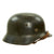 Original German WWII Service Used M40 Single Decal Army Heer Helmet with 56cm Liner & Chinstrap - Size 64 Shell Original Items