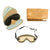 Original U.S. WWII M38 Tanker Helmet by Sears with Earphones and Polaroid Model 1016 Goggles Box Set Original Items