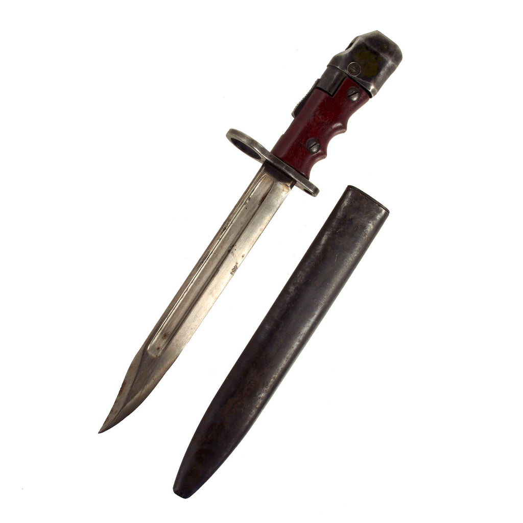 Original British No. 7 Mk. I/L Swivel Pommel Bayonet Fighting Knife by Royal Ordnance Factory with Scabbard Original Items