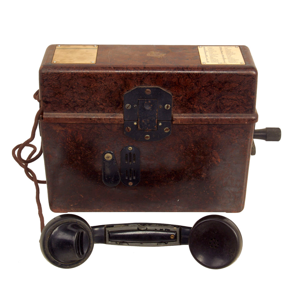 Original German WWII Model FF33 Wehrmacht 1943 Dated Field Telephone - Feldfernsprecher 33 Original Items