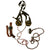 Original Japan WWII Imperial Japanese Air Service Flight Helmet Headset Ear Pieces and Throat Microphone Original Items