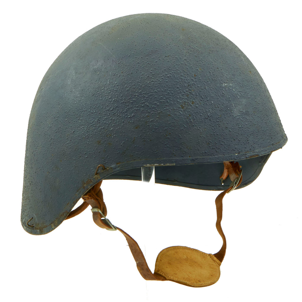 Original U.S. WWII Navy USN MK2 Talker Flak Helmet with Chin Strap - Complete Excellent Condition Original Items