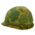 Original U.S. WWII Vietnam War M1 Helmet with USMC Reversible Camouflage Cover Original Items