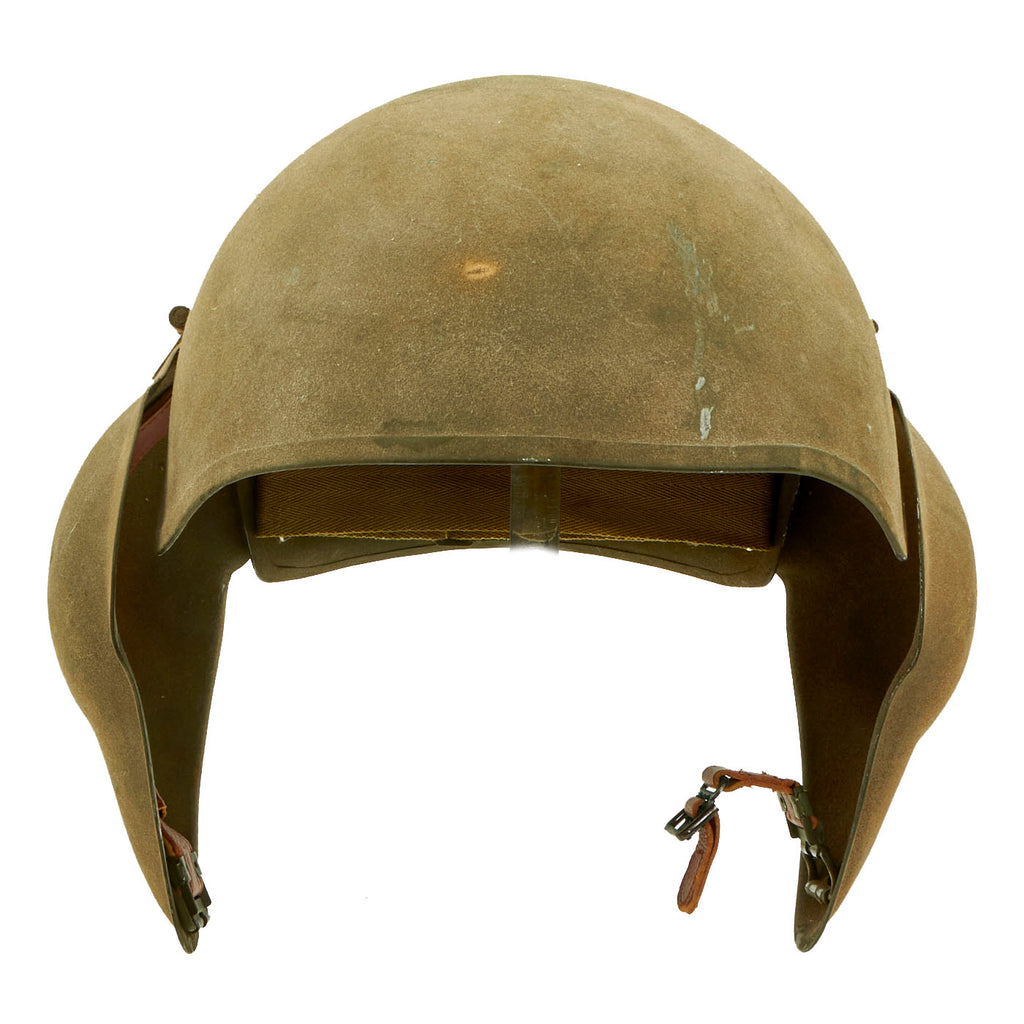 Original U.S. WWII USAAF Bomber Crew M5 Steel FLAK Helmet with Complete Liner and Chinstrap - Unissued Condition Original Items