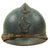 Original French WWI Early Issue Model 1915 Adrian Helmet in Horizon Blue with RF Engineer Badge - Complete Original Items