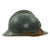 Original French WWI Early Issue Model 1915 Adrian Helmet in Horizon Blue with RF Engineer Badge - Complete Original Items