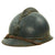 Original French WWI Early Issue Model 1915 Adrian Helmet in Horizon Blue with RF Engineer Badge - Complete Original Items