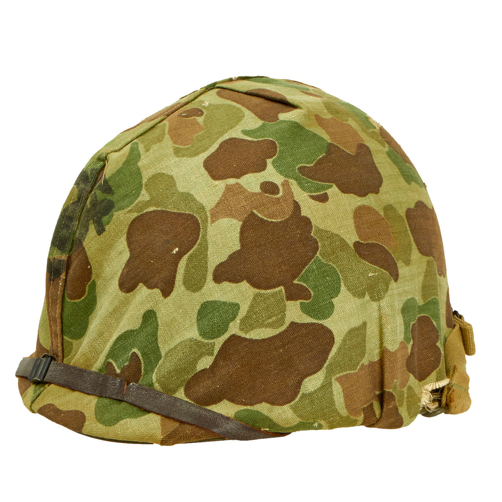 Original U.S. WWII USMC M1 Helmet Complete with Liner and 1st Pattern ...