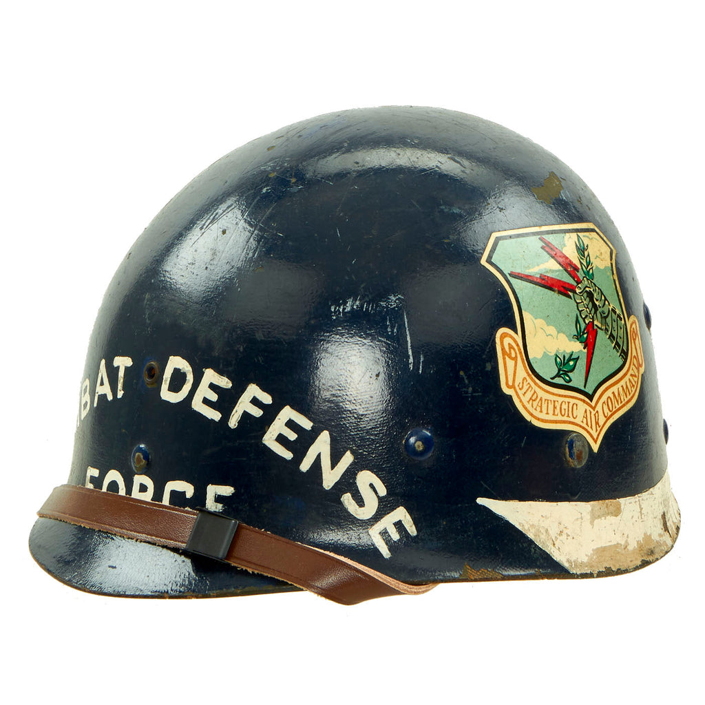 Original U.S. Korean War Era US Air Force Security Police Combat Defense Force M1 Helmet Liner for the Strategic Air Command - WWII MSA Liner Original Items