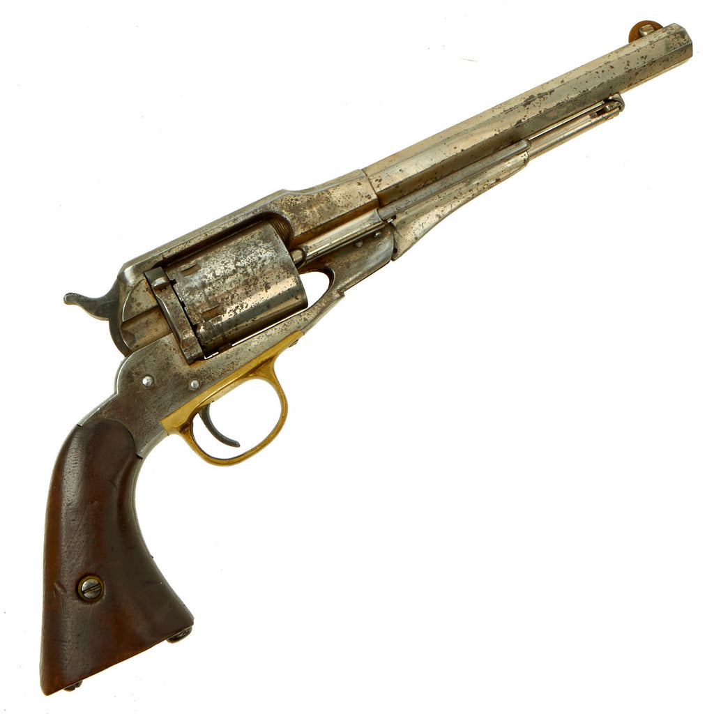 Original U.S. Civil War Nickel Plated Remington New Model 1863 Navy Revolver Converted to .38 Centerfire  - Serial 2043 Original Items