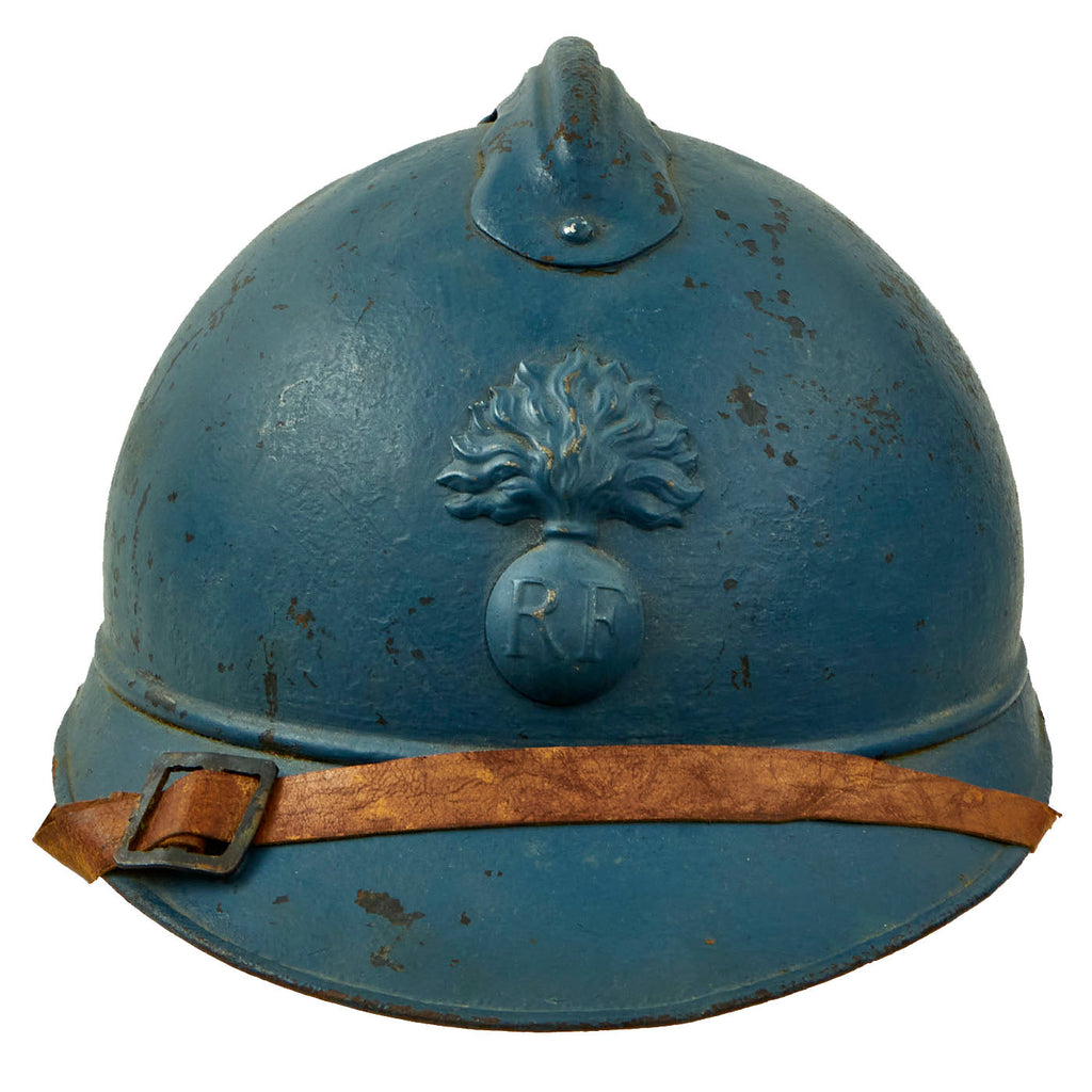 Original French WWI Issue Model 1915 Adrian Helmet in Horizon Blue