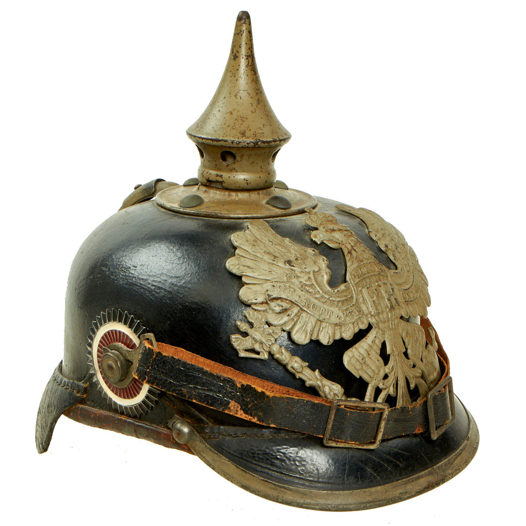 Original Imperial German WWI Prussian EM/NCO Infantry M1915 Pickelhaube Spiked Helmet - Complete Original Items
