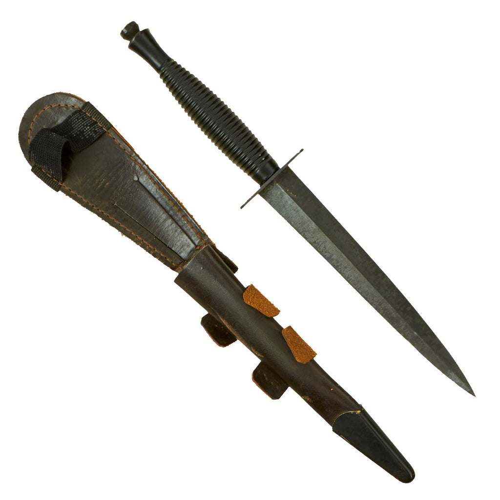 Original British WWII Late 3rd Pattern Fairbairn Sykes Fighting Knife by Sheffield with Scabbard Original Items